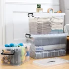 Competitive Price Durable Multifunction Large Clear Clothes Plastic Box Storage Container Tote With Lid Wheels