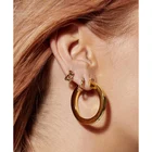 Earrings Hoop High-end Atmosphere Exaggerated Wild Earrings Gold-plated Stainless Steel Hoop Earrings