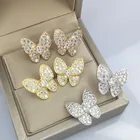 Crystal Earrings Earrings Silver 925 Earrings Brilliant Multi Crystal Fully Studded Butterfly Earrings For Women