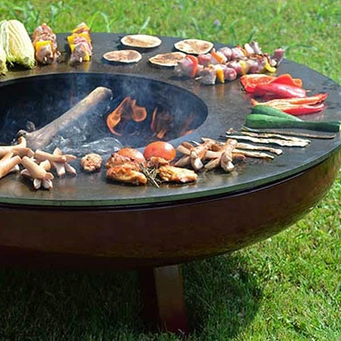 Ver weg versnelling Stadion Outdoor Cooking Bbq Grill Corten Steel Fire Bowl With Grill Ring - Buy  Corten Steel Fire Bowl,Outdoor Fireplace Steel Garden Treasures Fire Pit /  Steel Round Large Patio Fire Pit / Outdoor