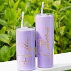 Gift Personalized Stainless Steel Tumbler With Straw Custom Travel Cup Bridesmaid Gift For Her Bridesmaid Proposal