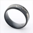 Hot Factory Hot Selling Unisex Black Classic Jewelry Rings Heart Ripple Rings