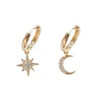 Drop Earrings Earrings Fashion Moon Star Pendant Drop Earrings Asymmetric Designs For Girls Women Jewelry