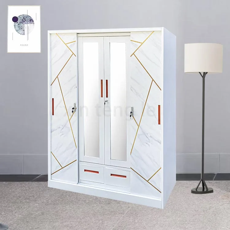 Bedroom Furniture Steel Closet Wardrobe/Metal Iron Almirah/Small Wardrobe Designs