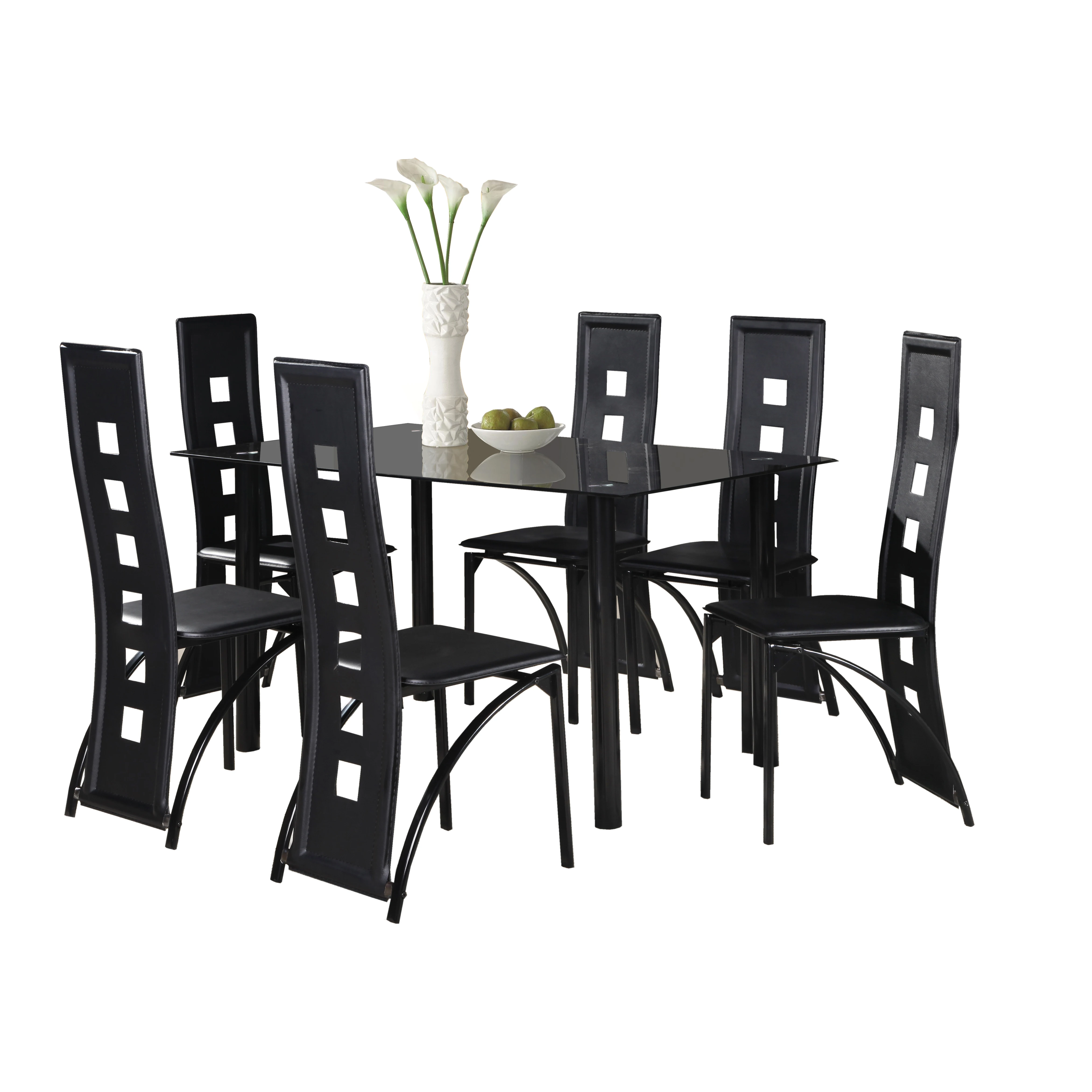 new style metal <strong>table</strong> and chairs glass dining table set