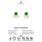 Cz Earrings Gemnel Colorful Round Stone Triple Cz Emerald Crystal 925 Silver Gold Stud Earrings