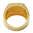 Ring Diamond Personalized Gold Plated Micro-zircon Ring Hip-hop Men Full Diamond Ring Jewelry Wholesale