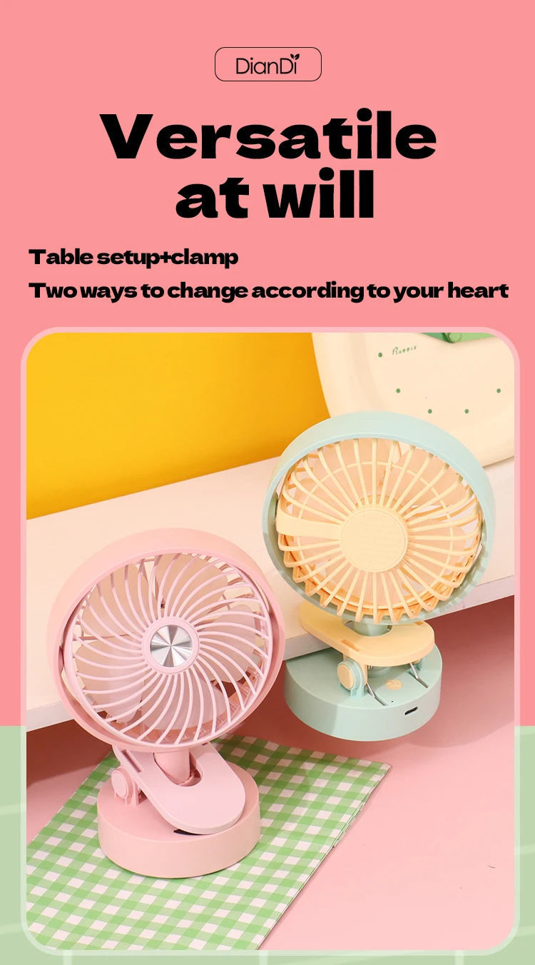 Usb Charging Clip Fan, DD8019T, Portable - detail 14