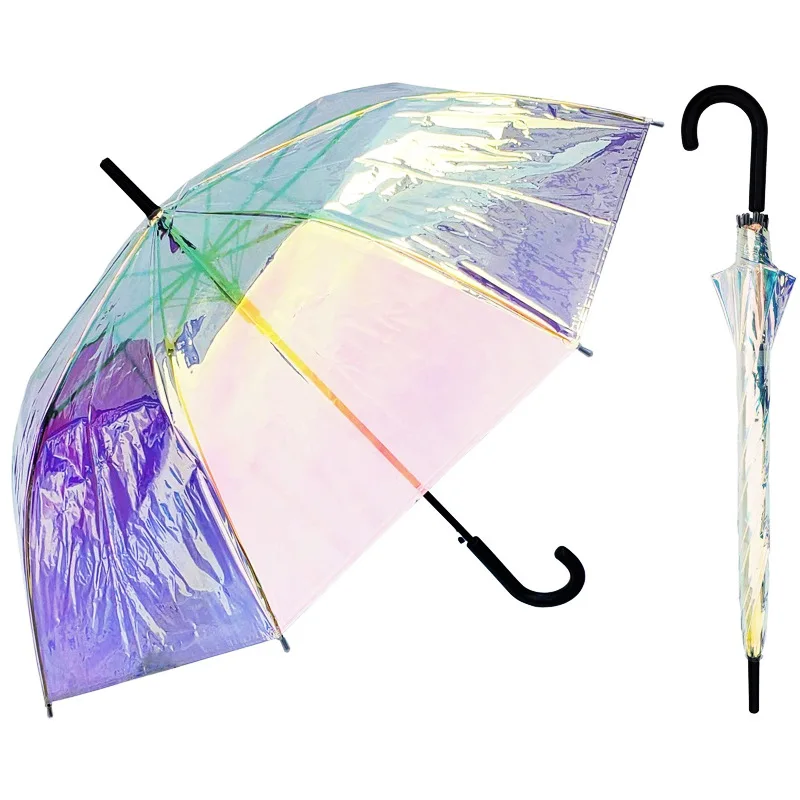 China Factory promotes high quality frosted plastic Arch Princess Cherry POE Transparent Umbrella