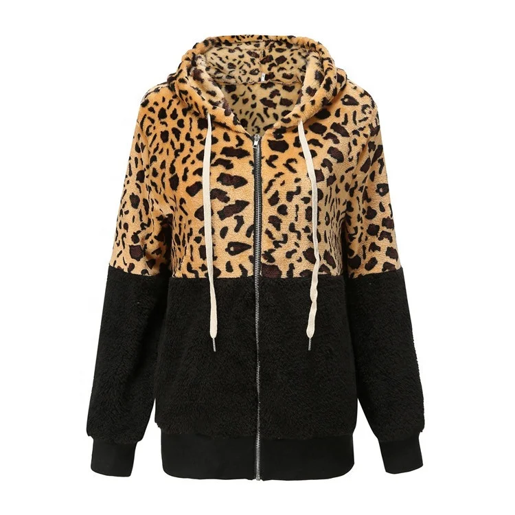 Angerella Hoodies for Women Camo Leopard Print Tops Pullover Hooded Sweatshirt Drawstring with Pocket