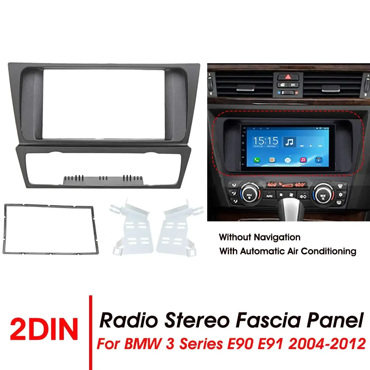 2 Din Radio Fascia Car Double Din Radio Audio Panel Mount Dash Frame