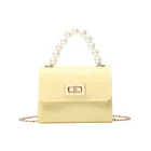 Crocodile Fashion Temperament Can Be Customized High-quality PVC Fabric Crocodile Pearl Hand-held Ladies Diagonal Bag