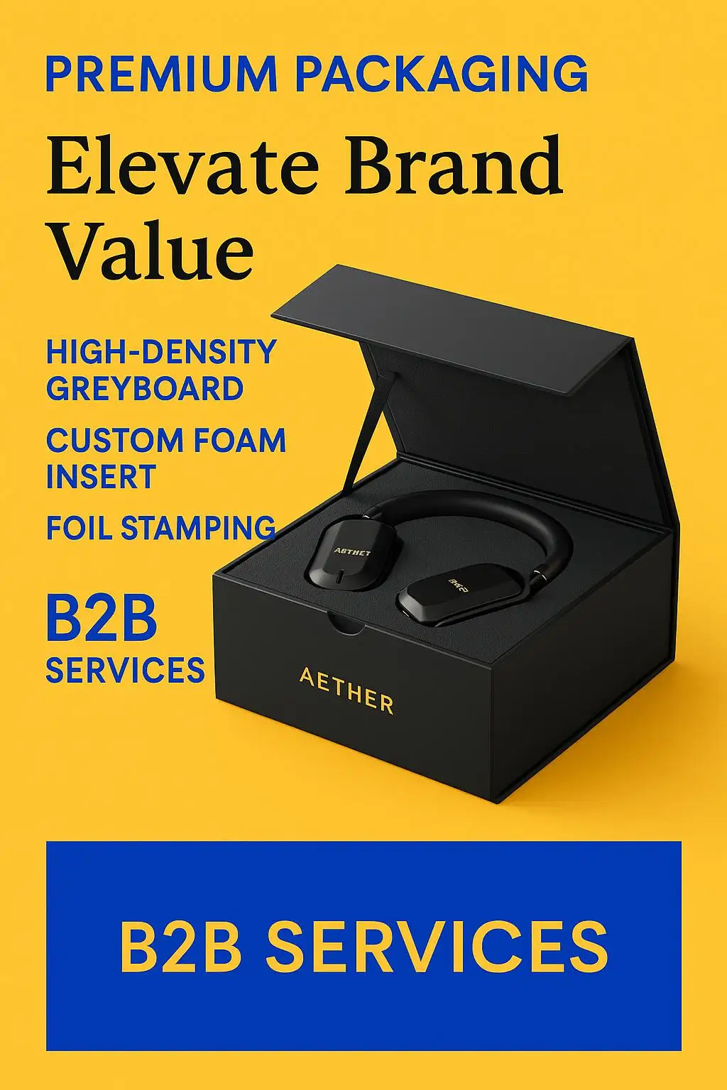 Custom Logo Black Rigid Gift Box Magnetic Closure EVA Foam Insert Recycled Materials Spot UV Printing for Electronics Packaging - detail 10