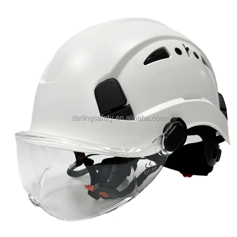 hard hat with eye shield