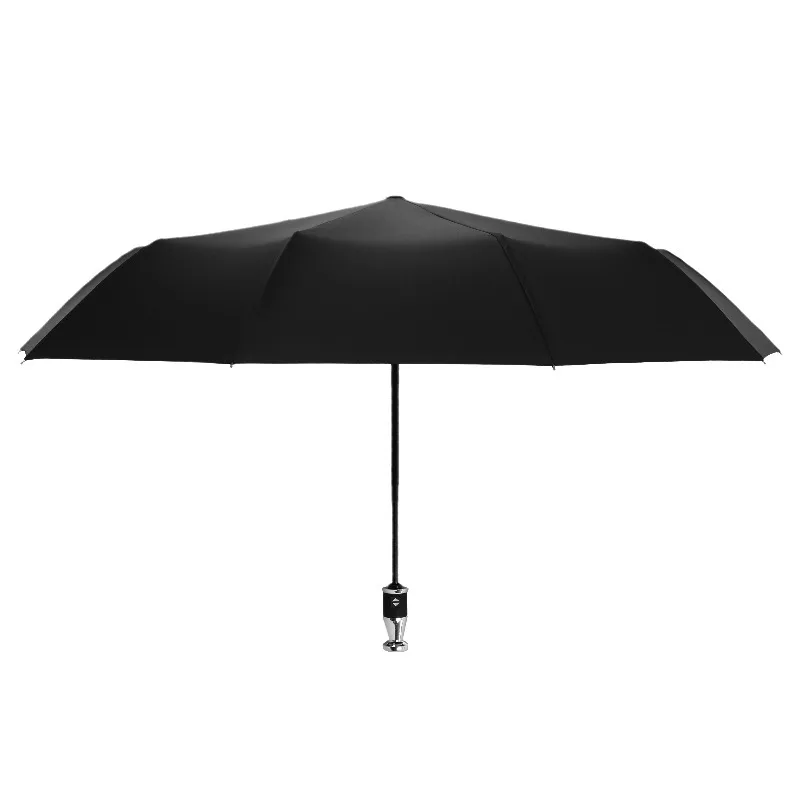 WXL389 Stainless Steel Handle Windproof Large Umbrella Men Business 3 Folding Rain Umbrellas 12K Fully Automatic Umbrella