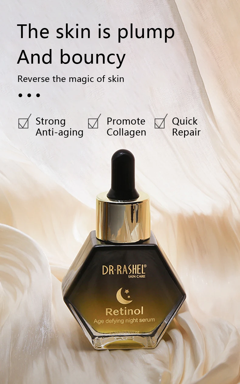 DR RASHEL Age-Defying Night Serum Firming Liquid ODM Home Use Anti-Aging Skin Repair Serum with Hyaluronic Acid for Face Body