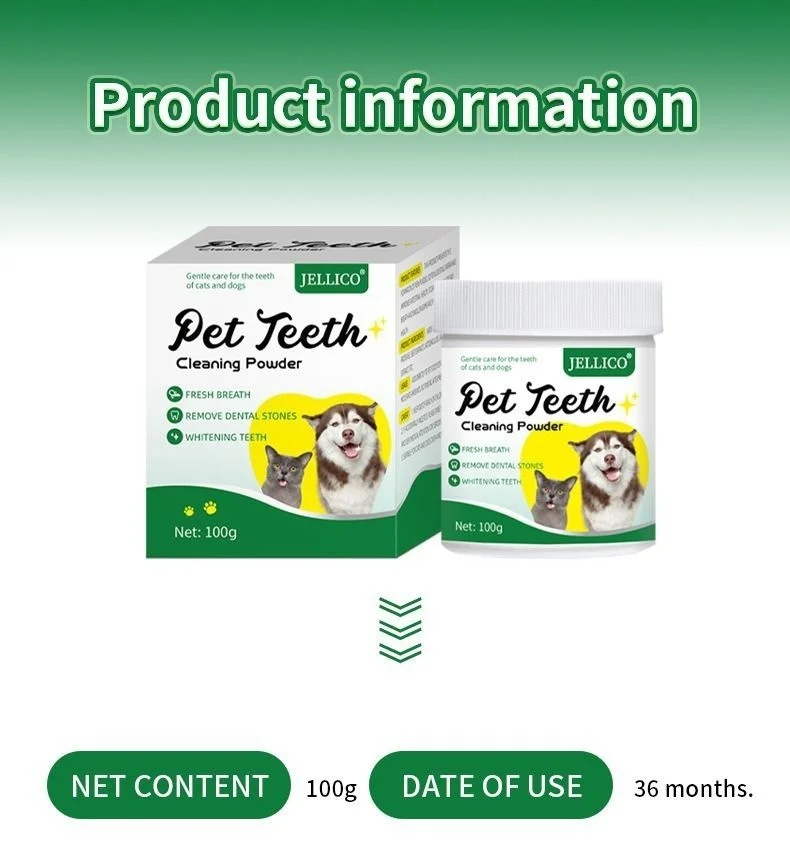 New Pet Dental Powder for Cats and Dogs to Remove Bad Breath Pet Oral Care Dry Cleaning Powder Pet Products manufacture