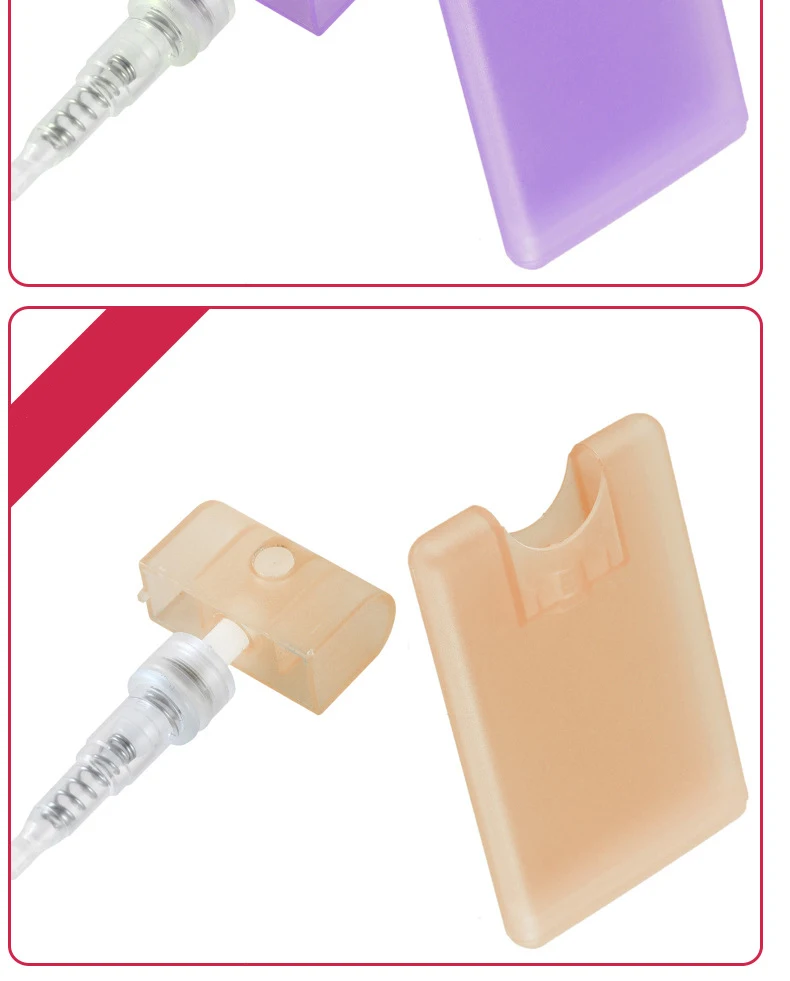 Screen Printing OEM Colored 20ml Plastic Credit Card Flat Spray Bottle Alcohol Sprayer Empty White Credit Card Perfume Spray