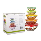 Round Bowl Glass Round Bowl Wholesale 5 Piece Transparent Round Glass Bowl Set.