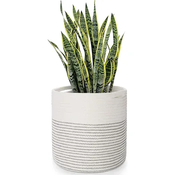 Planter Baskets for Indoor Cotton Rope Flower Plant Pots Cover Woven Storage Baskets for Crafts, Organization Modern Home Decor