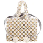 Braided Beaded Bags/ Hotselling Braided Pearl Beaded Handbag Sparkling Evening Pearl Beads Bags/