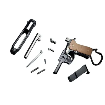 2024 NEW blnieece Mini Gun 1/3 BERETTA 92F Arms Detachable Revolver Armament Weapon Model Pendant Metal Key Chain Alloy Backpack