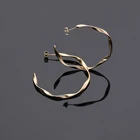 Hoop Earring Earrings Retro Korea Hoop 18k Gold Plated Stainless Steel Dainty Women Earring