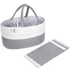 Diaper Rope Nursery Bin 100% Cotton Portable Storage Baby Changing Basket Diaper Caddy Organizer Baby Gift Baskets