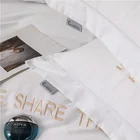 Comforter Bed Linens Wholesale Embroidered White 100%Cotton Fabric Luxury Hotel Bed Linen Solid Color King Size Comforter Set