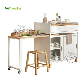 Modern Design Metal Frame Storage Organizer Cabinet Microwave Stand Medium Size Kitchen Islands Wood Extendable Dining Table