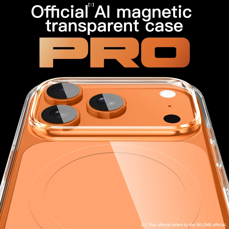 product laudtec clear shockproof mobile phone cover magnetic case tpupc simple business back for iphone air 17 16 plus pro max sjk1111-10