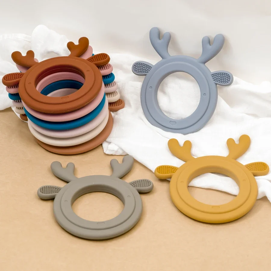 product exquisite workmanship silicone wood teethers non toxic antler shape molar toy soft baby molar toy in whale design-4