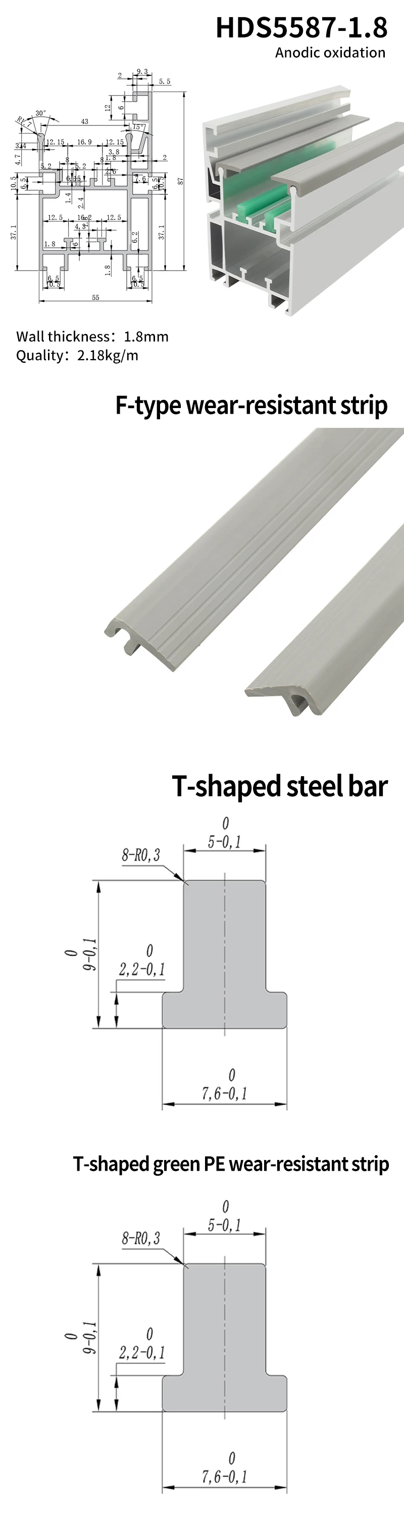 5587 Times Speed Chain Extruded Aluminum Profile 2.5 Times Speed Pitch 25.4 Aluminum Alloy Guide Rail BS25-C208A Chain supplier