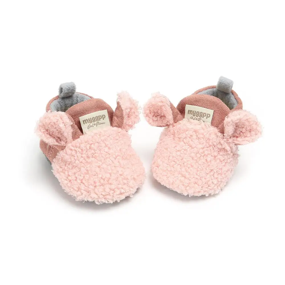 Baby Toddler Infant Boys Girls Cotton Shoes Cozy Fleece Booties Non Skid Bottom 