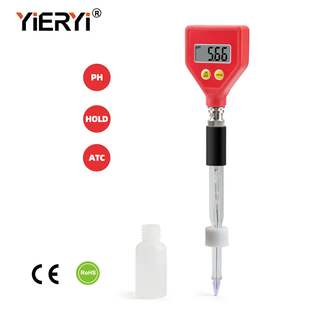 PH-98108 PH Meter PH Tester Điện Cực Thủy Tinh Sắc Nét Cho Nước Sữa Phô Mai Đất Thực Phẩm