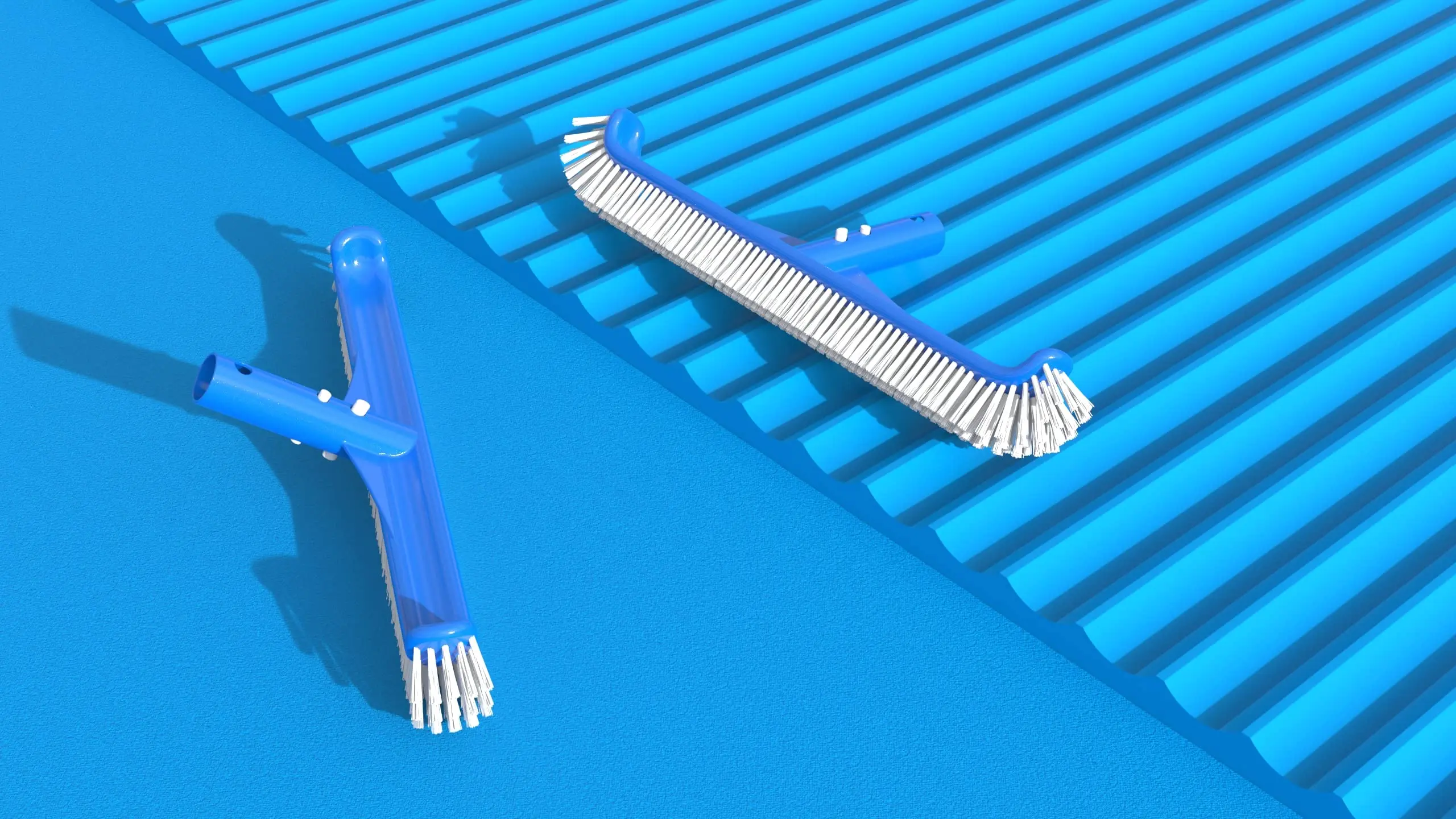 BN Pool Brush With Curved Brush and EZ Clip Handle, Pool Cleaning Bru