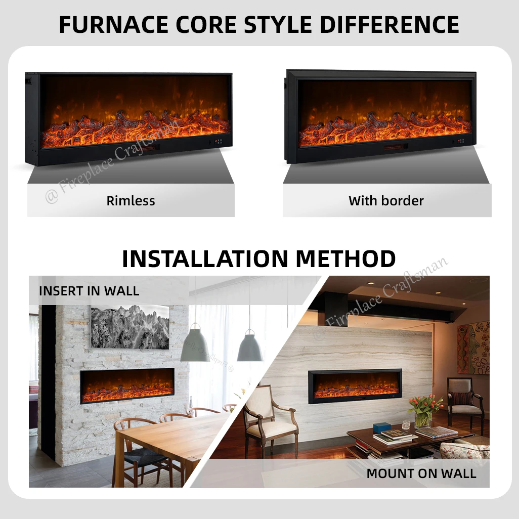 Electric Fireplace, Wall, 20W, Metal - detail 14