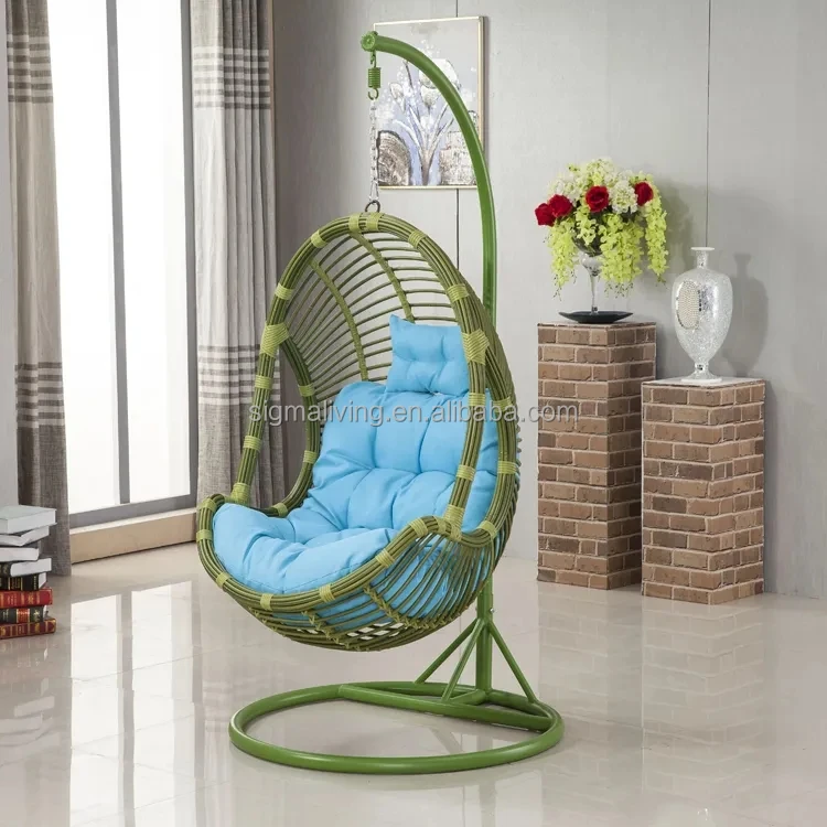 Patio Garden Rattan Hanging Chair  With Stand Indoor Outdoor Furniture Swing Chairs