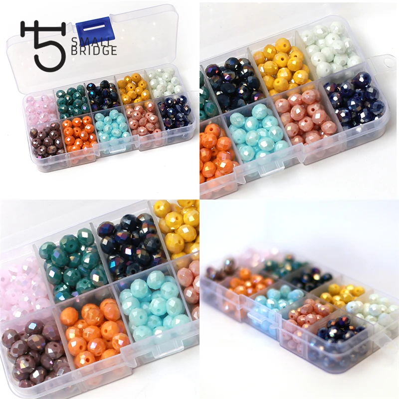 product amazon colorful glass crystal rondelle beads kit for jewelry making diy necklace beads diy jewelry mix loose spacer beads set-33