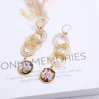 Earing Clip Earring Earrings New Zinc Casting Earing Steel Wire Resin Ablon Hoop Clip Ablon Earring