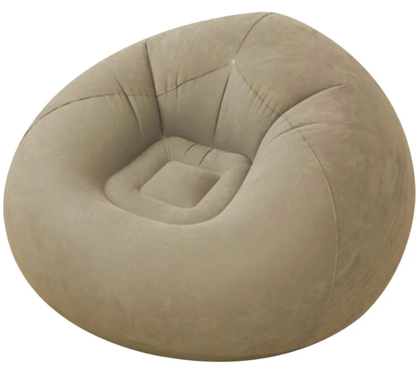 Bean Bag Chair Sofa Lounger Flocking PVC Lazy Inflatable Sofa Couch for Kids and Adults Home Dorm Room Living Room