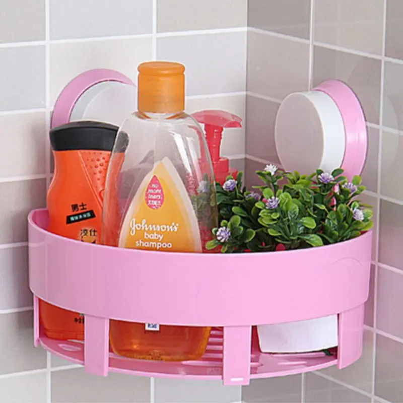 Single-Tier Plastic Wall Hanging Bathroom Organizer Corner Shelf for Kitchen and Bathroom Racks for Sundries Storage