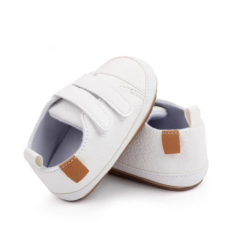 Unisex Toddler Shoes Soft Bottom with Solid Color and Leopard Print Non-Slip Design for Babies Aged 0-18 Months details