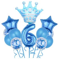 Crown digital balloon set aluminum film balloon children's birthday arrangement first birthday theme decorations