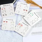 1 Earrings Wholesale Korean Version Of The New 1 Week Earrings Color-preserving Steel Pin Earrings Set