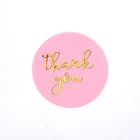 Pink Stamp Popular Stationery Thank You Pink Gold Stamp Custom Paper Sticker For Wedding Gift