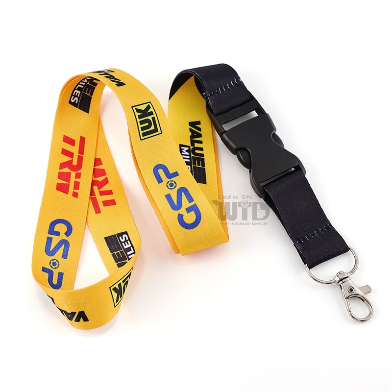 product custom polyester lanyard with metal clip and hook personalized logo neck strap includes id card badge holder accessory-7