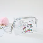 Travel Bags New Promotional Waterproof Transparent Clear Zipper Travel Custom Logo PVC Cosmetic Bags With Wristlet