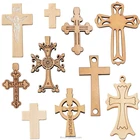 Cross Wooden Wall Crucifix Religious Catholic Cross Pendant For Decoration