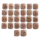 12mm Wood Beads 12mm Natural Beech Wood Letter Beads For DIY Craft Jewelry Making